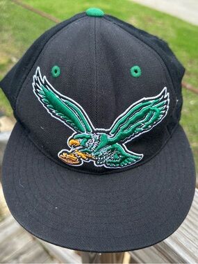 Philadelphia Eagles mitchell Ness Throwbacks Carmichael Fitted Hat Size 7 1/2
